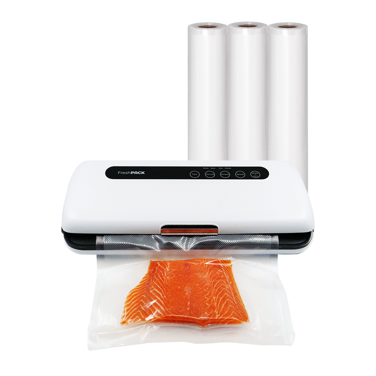 MAQUINA SELLADORA AL VACIO FRESHPACK 30CMS ANCHO + 3 ROLLOS 28CMS X 5MTS - 1