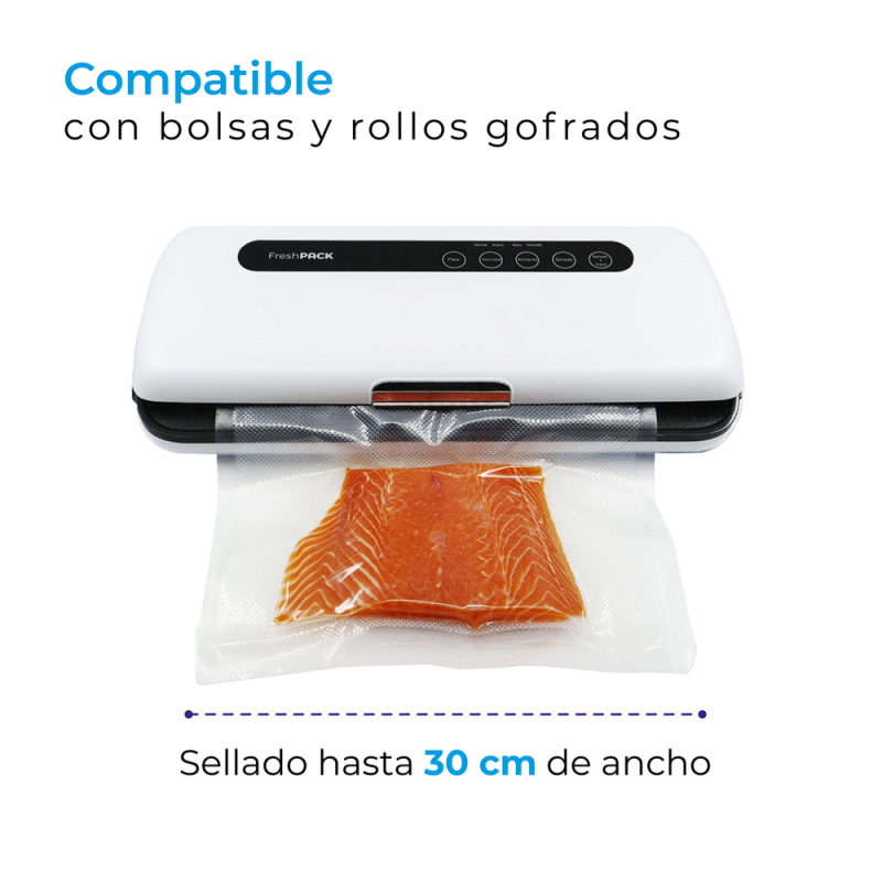 MAQUINA SELLADORA AL VACIO FRESHPACK 30CMS ANCHO + 3 ROLLOS 28CMS X 5MTS - 2