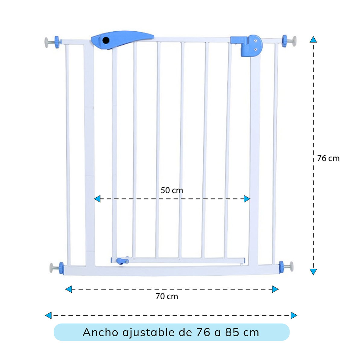 REJA SEGURIDAD ESCALERA PUERTA BEBE MASCOTAS 75-85 CMS ANCHO - 2