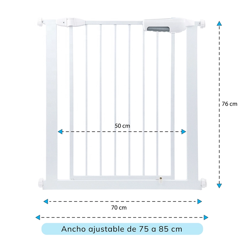 REJA SEGURIDAD ESCALERA PUERTA BEBE MASCOTAS 75-85 CMS ANCHO - 2