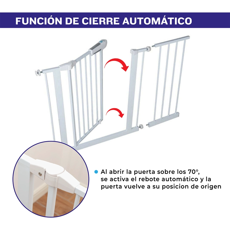 REJA SEGURIDAD ESCALERA PUERTA BEBE MASCOTAS 75-85 CMS ANCHO - 3