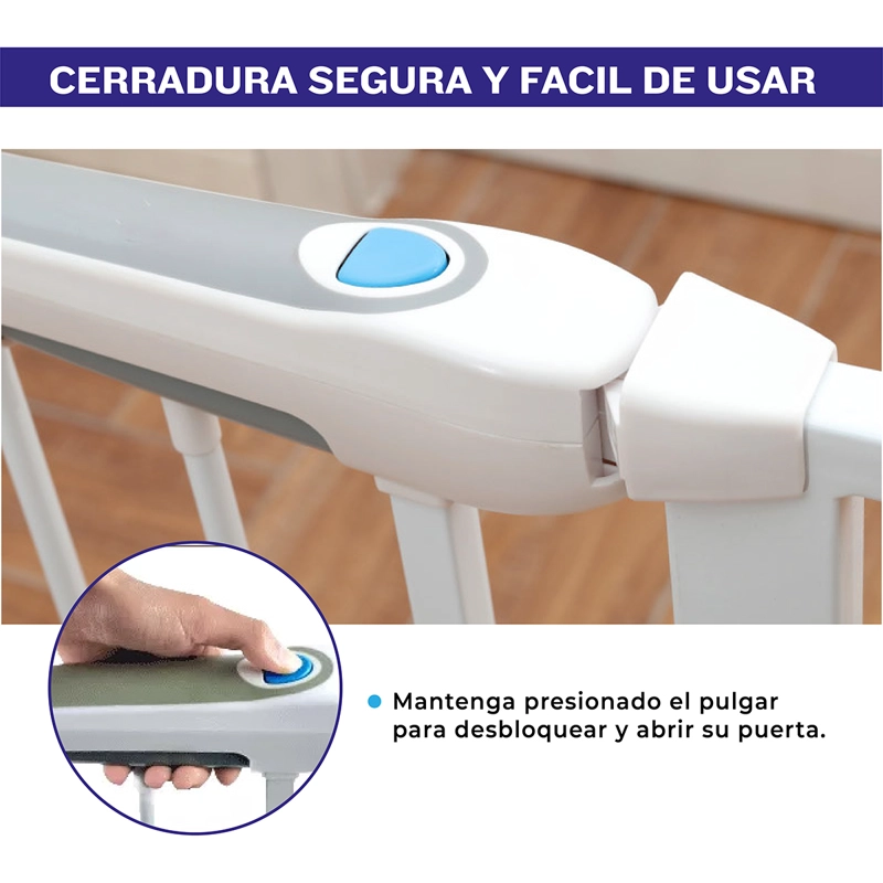 REJA SEGURIDAD ESCALERA PUERTA BEBE MASCOTAS 75-85 CMS ANCHO - 4