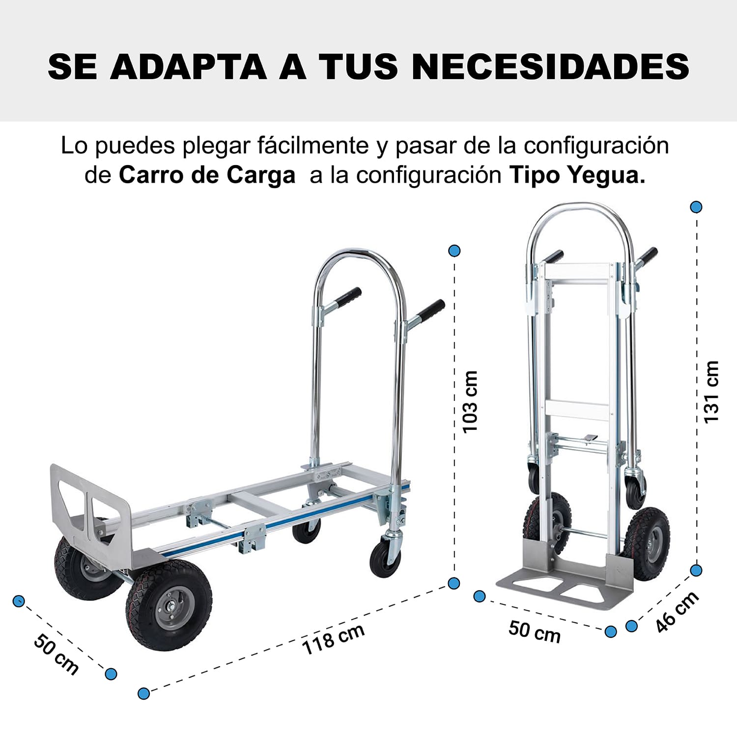 YEGUA CARRO CARGA ALUMINIO 2 FORMATOS 250K MAX - 2
