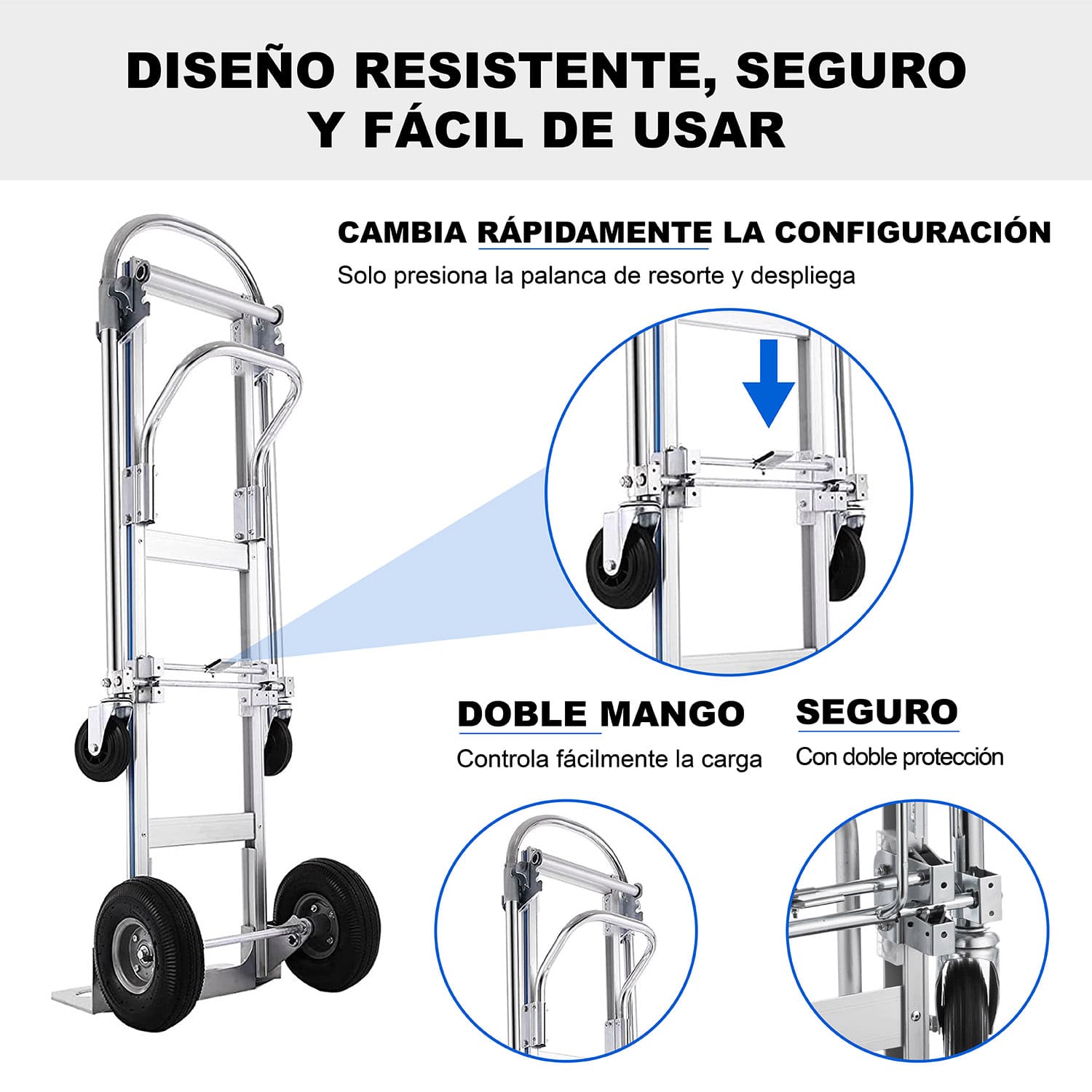 YEGUA CARRO CARGA ALUMINIO LARGO 2 FORMATOS 250K MAX - 4