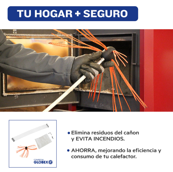 KIT DE LIMPIEZA CHIMENEAS CON 8 VARILLAS + CABEZAL ADICIONAL - 6