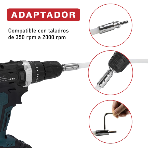 KIT DE LIMPIEZA PARA CHIMENEAS 6 MTS CON ADAPTADOR DE TALADRO - 3