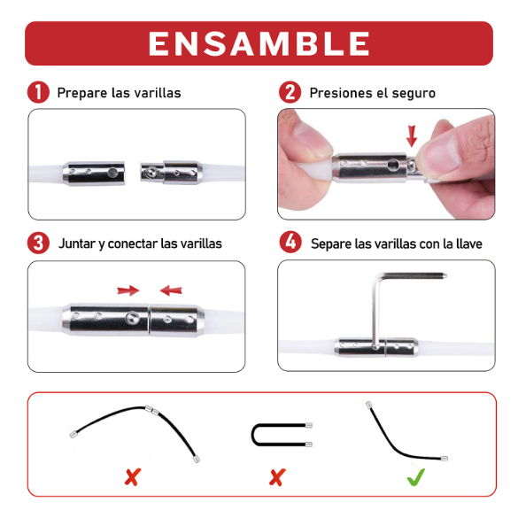 KIT DE LIMPIEZA PARA CHIMENEAS 6 MTS CON ADAPTADOR DE TALADRO - 4