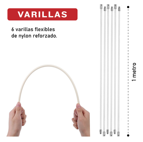 KIT DE LIMPIEZA PARA CHIMENEAS 6 MTS CON ADAPTADOR DE TALADRO - 6
