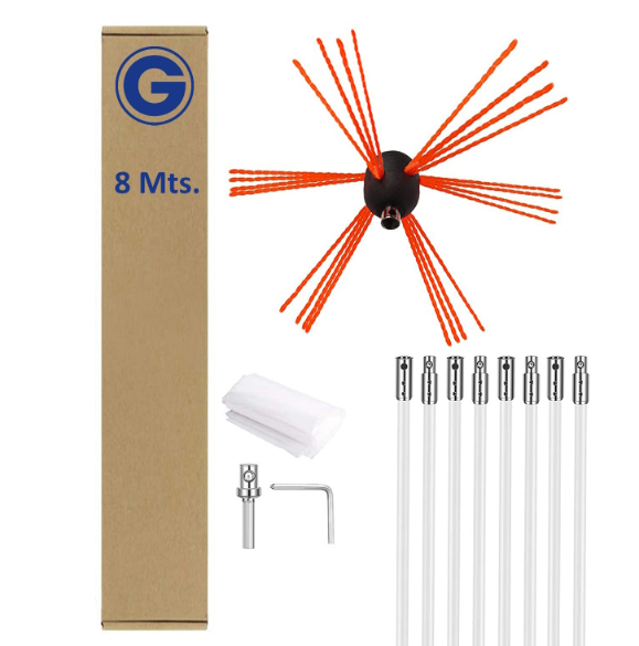 KIT DE LIMPIEZA PARA CHIMENEAS CON 8 VARILLAS - 1