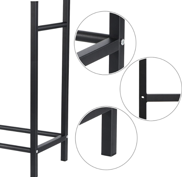 LEÑERO ESTANTE PARA MADERA O LEÑA DE ACERO NEGRO - 2