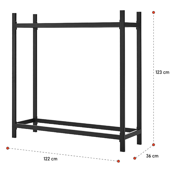 LEÑERO ESTANTE PARA MADERA O LEÑA 122X123X36 CM - 7