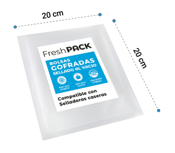 100 BOLSAS SELLADO AL VACIO GOFRADAS 20X20 CMS + RESISTENTE - 1