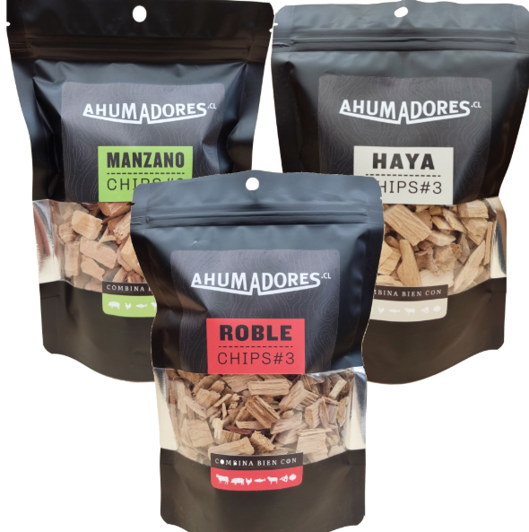 PACK DE 3 CAJAS DE 1KG DE CHIPS DE MADERA PARA AHUMAR - 1