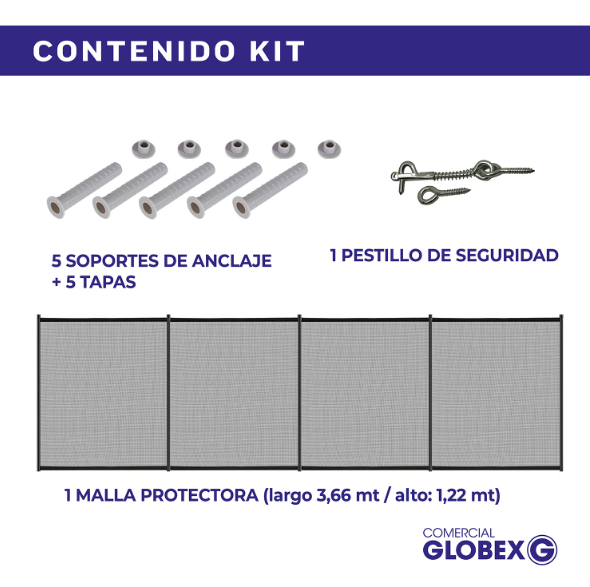REJA DE SEGURIDAD PARA PISCINA 122CM X 366CM - 3