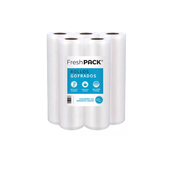 5 ROLLOS VACIO 17CM X 5MTS PARA SELLADORA CASERA - 1