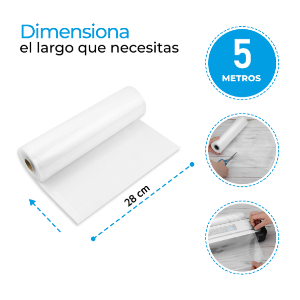 ROLLO BOLSAS SELLADO VACIO 28CM X 5MTS PARA OSTER-FOODSAVER - 3
