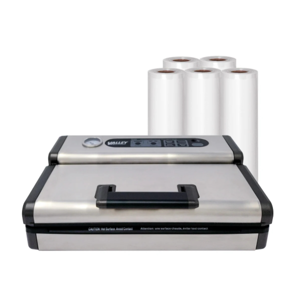 SELLADORA AL VACIO DS134 DOBLE BANDA SELLADO SEMIPRO + 5 ROLLOS 22CMS - 1