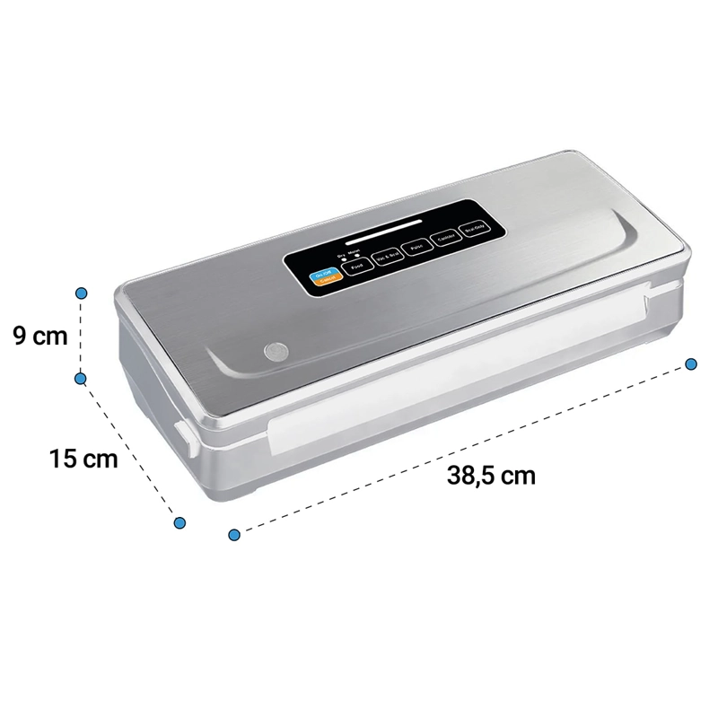 SELLADORA AL VACIO INALAMBRICA + 3 ROLLOS 22CM X 5MT - 2