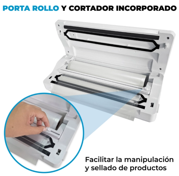 SELLADORA AL VACIO INALAMBRICA + 3 ROLLOS 22CM X 5MT - 4