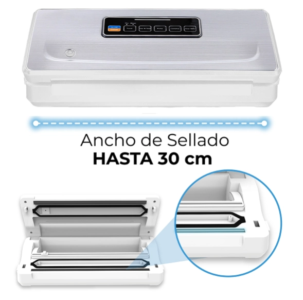 SELLADORA AL VACIO INALAMBRICA + 3 ROLLOS 22CM X 5MT - 6