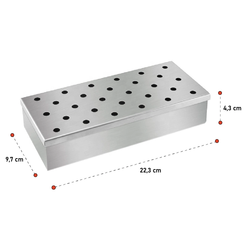 CAJA AHUMADORA ACERO INOXIDABLE PARRILLA HORNO + BOLSA CHIP 150MG (10-25MM) ROBLE - 2