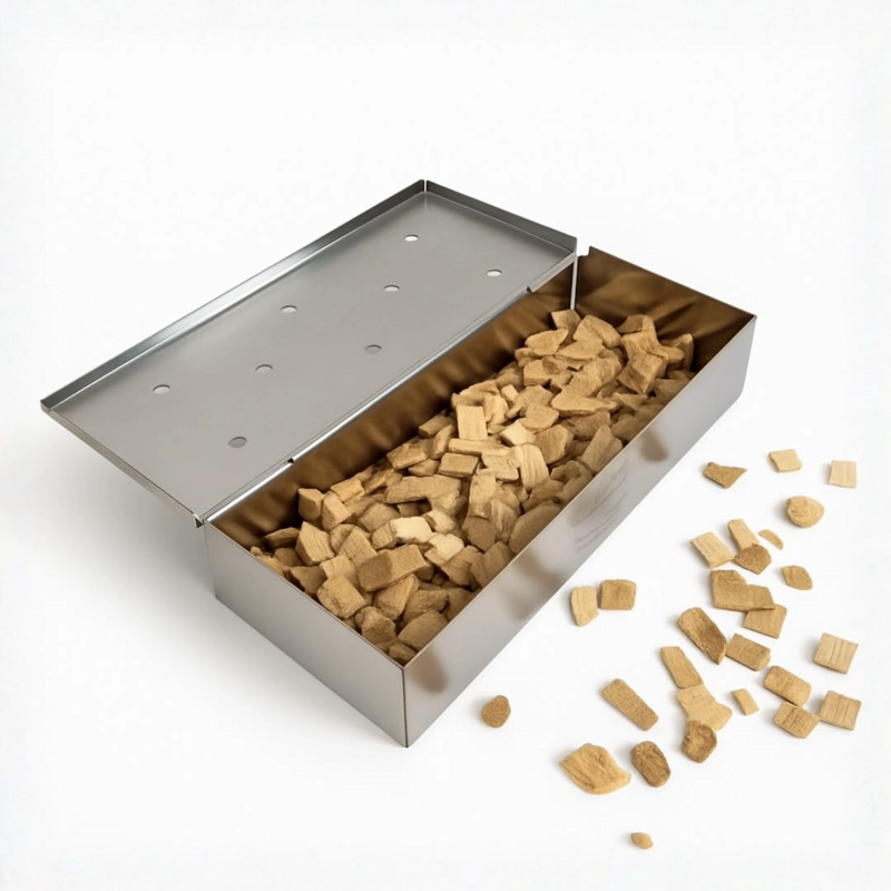 PACK REGALO CAJA AHUMADORA CON 3 BOLSAS CHIPS MADERA 150G - 3