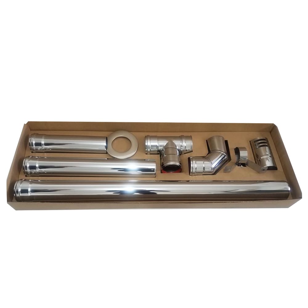 KIT INSTALACION ESTUFA A PELLET INOX MURO 80MM - 2