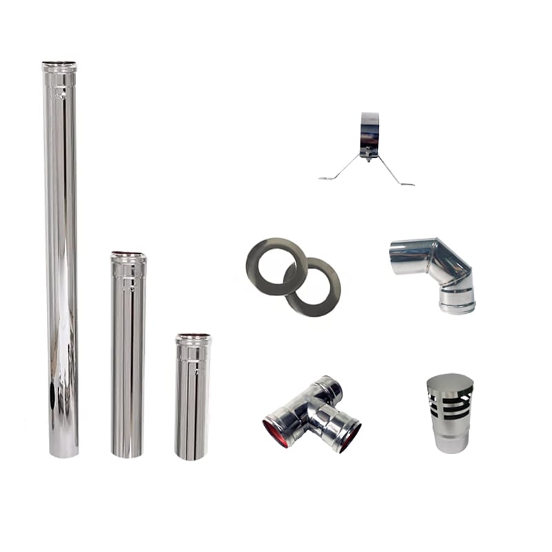 KIT INSTALACION ESTUFA A PELLET INOX MURO 80MM - 3