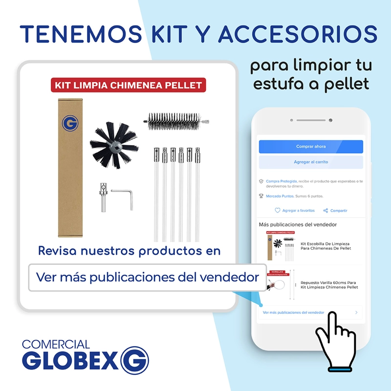 KIT INSTALACION ESTUFA A PELLET INOX MURO 80MM - 4
