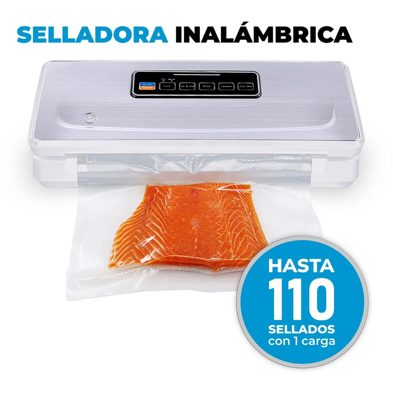 SELLADORA AL VACIO INALAMBRICA FRESHPACK SV200 + 3 ROLLOS 28X5M - 3