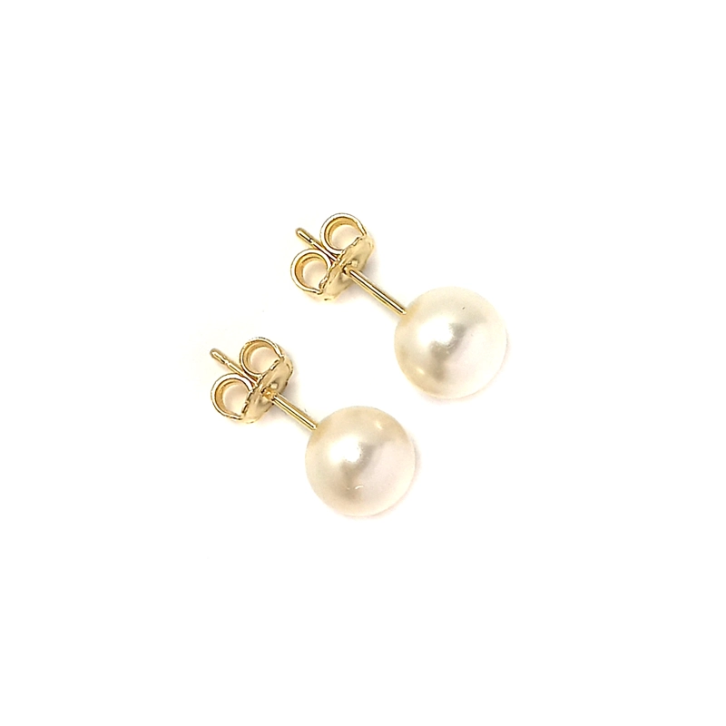 AROS PERLA SINTE TICA 8MM ENCHAPADO ORO 18K - 2