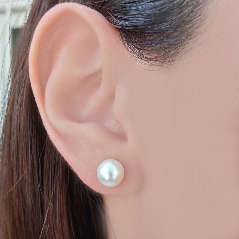 AROS PERLA SINTE TICA 8MM ENCHAPADO ORO 18K - 3