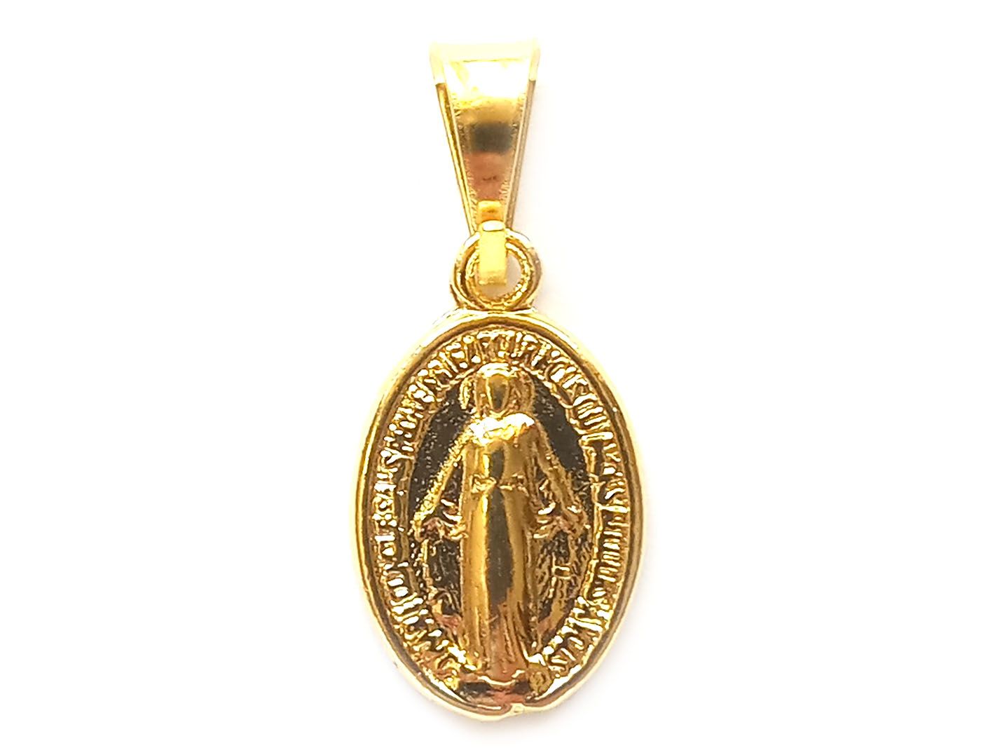 COLGANTE MEDALLA VIRGEN DE LOS RAYOS 9MM ENCHAPADO ORO 18K - 1