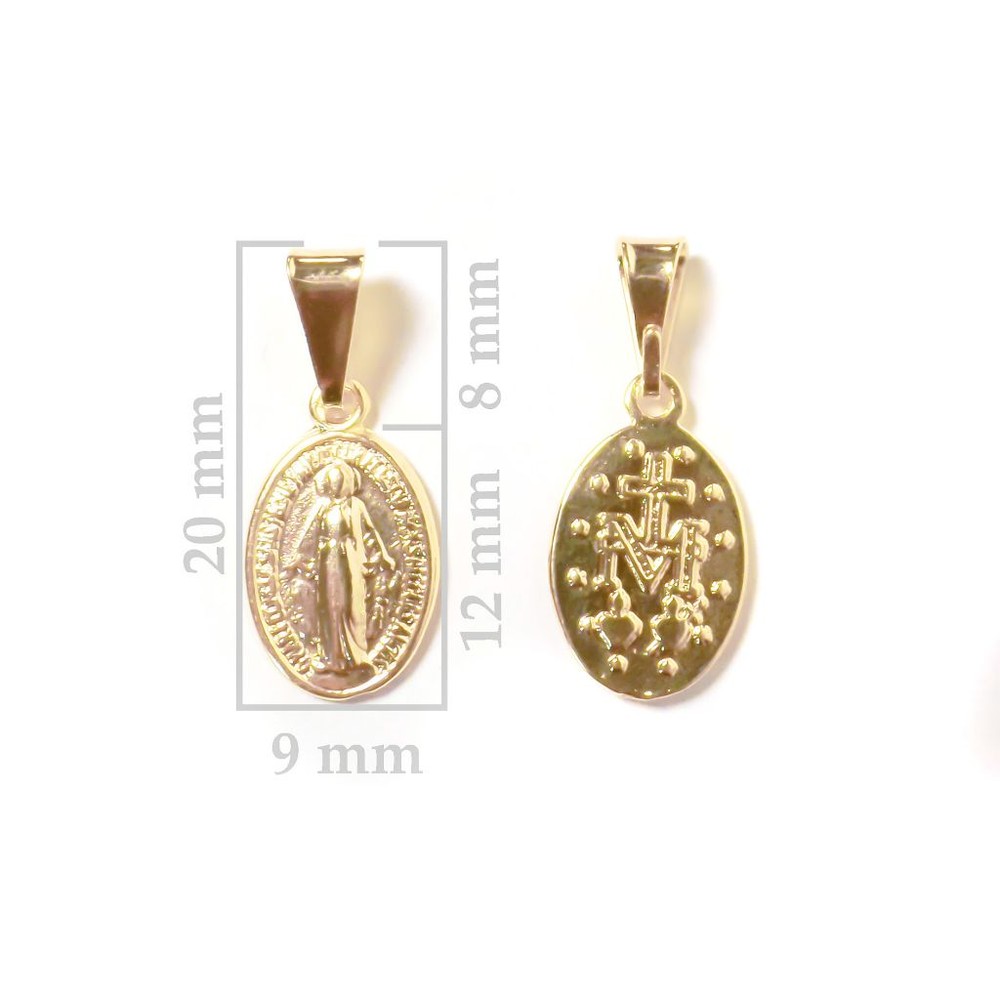 COLGANTE MEDALLA VIRGEN DE LOS RAYOS 9MM ENCHAPADO ORO 18K - 3