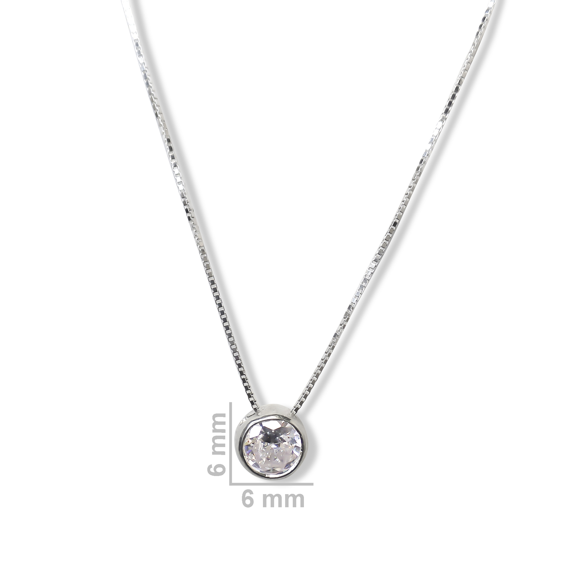 COLLAR ANDREA COGGIOLA JOYAS PLATA FINA 925 CIRCÓN 6MM PUNTO DE LUZ CADENA VENECIANA - 2