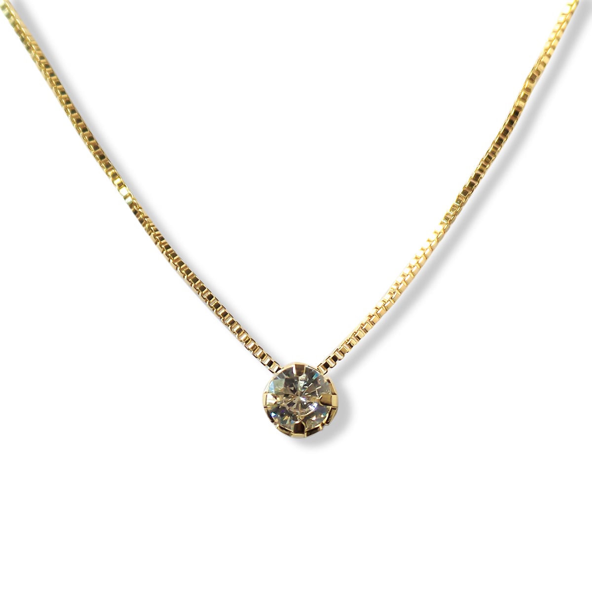 COLLAR ANDREA COGGIOLA JOYAS ENCHAPADO ORO 18K PUNTO DE LUZ CIRCÓN 4MM - 1