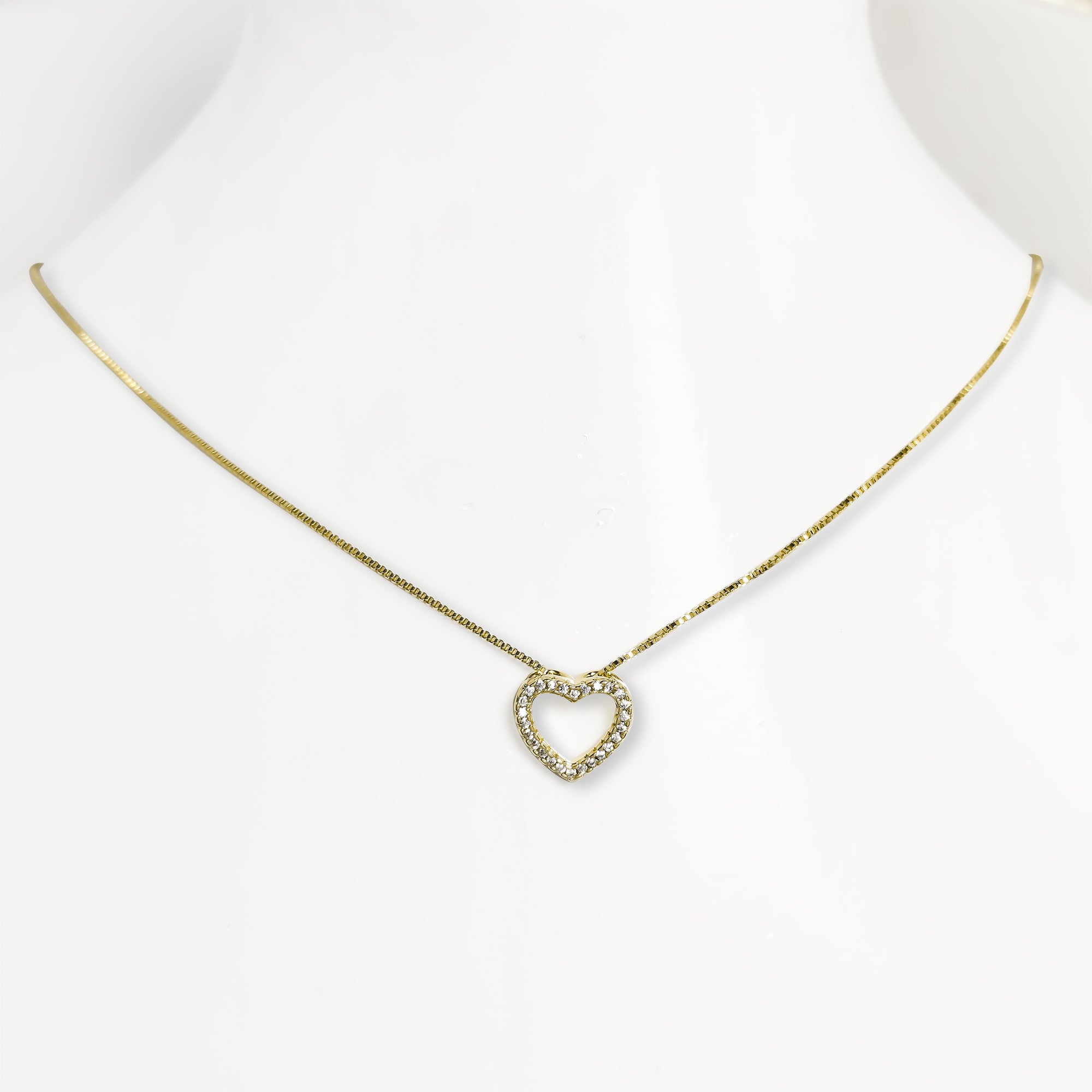 COLLAR ANDREA COGGIOLA JOYAS ENCHAPADO ORO 18K CORAZÓN CIRCÓN 44CM - 1