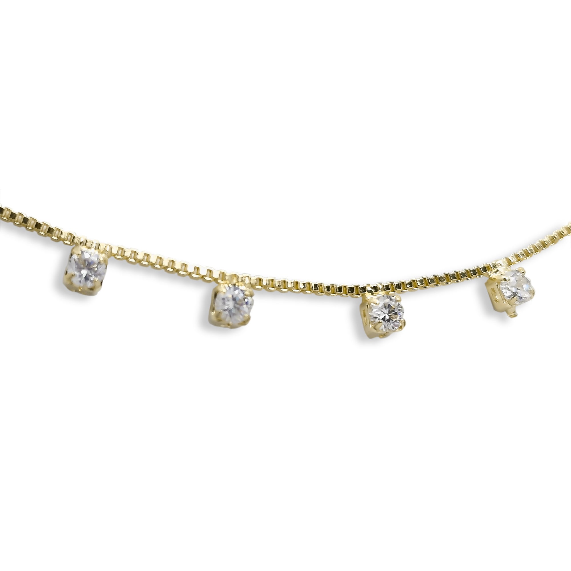 COLLAR ANDREA COGGIOLA JOYAS ENCHAPADO ORO 18K 13 CIRCONES CADENA VENECIANA 50CM - 2