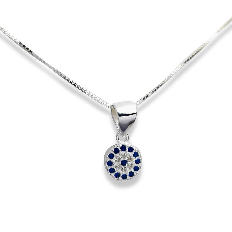 COLLAR OJO TURCO CIRCON PLATA FINA 925 - 2