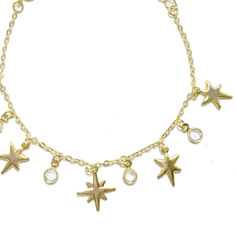 PULSERA ANDREA COGGIOLA JOYAS ESTRELLA CIRCÓN ENCHAPADO ORO 18K - 1