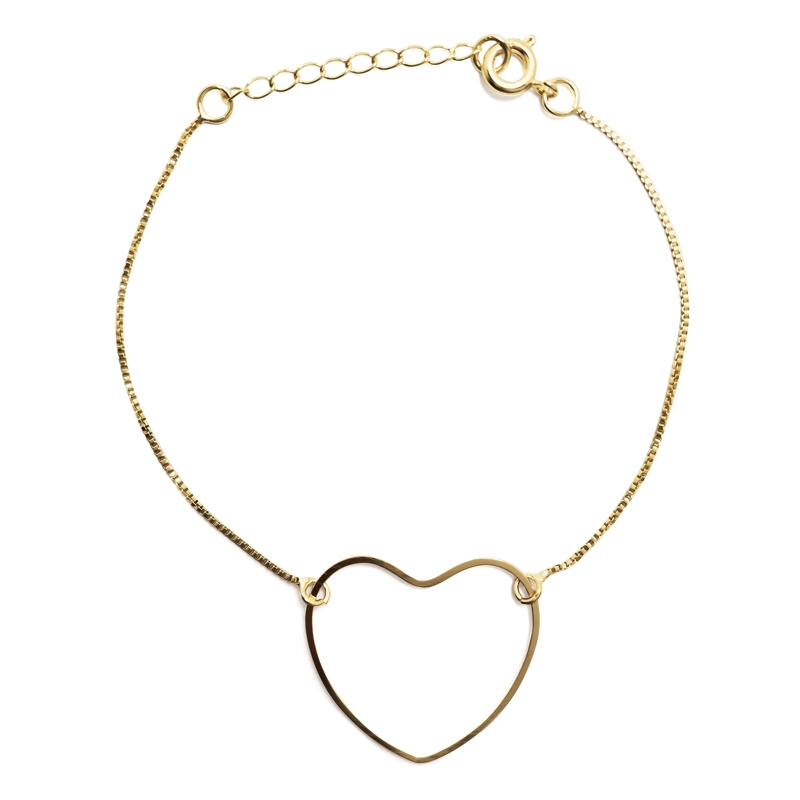 PULSERA ANDREA COGGIOLA JOYAS CORAZÓN GRANDE ENCHAPADA ORO 18K - 1