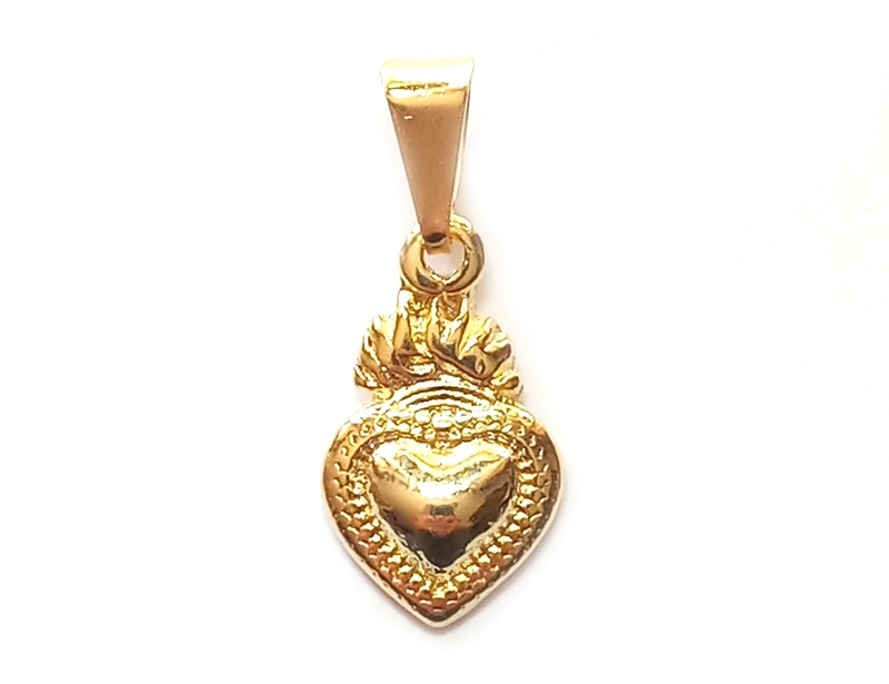 COLGANTE CORAZON DETENTE ENCHAPADO ORO 18K - 1