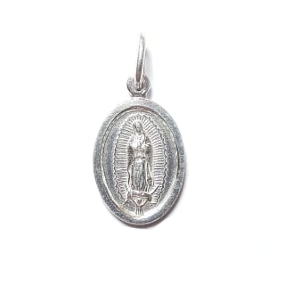 COLGANTE MEDALLA VIRGEN DE GUADALUPE 12MM PLATA FINA 925 - 1