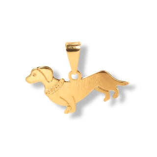 COLGANTE PERRITO SALCHICHA ENCHAPADO ORO 18K - 1