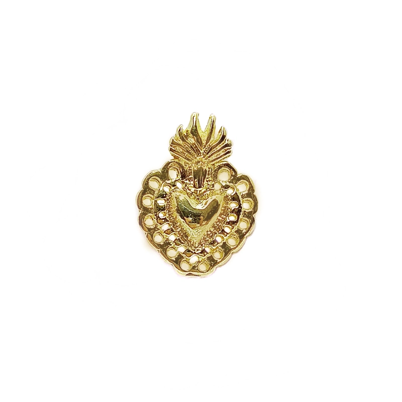 COLGANTE CORAZON DETENTE ENCHAPADO ORO 18K - 1
