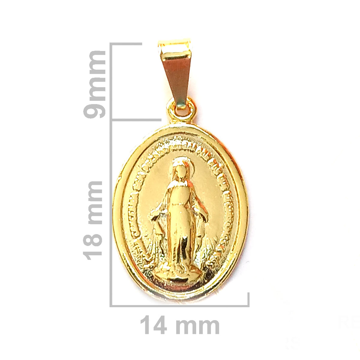 COLGANTE MEDALLA VIRGEN DE LOS RAYOS ENCHAPADO ORO 18K - 2