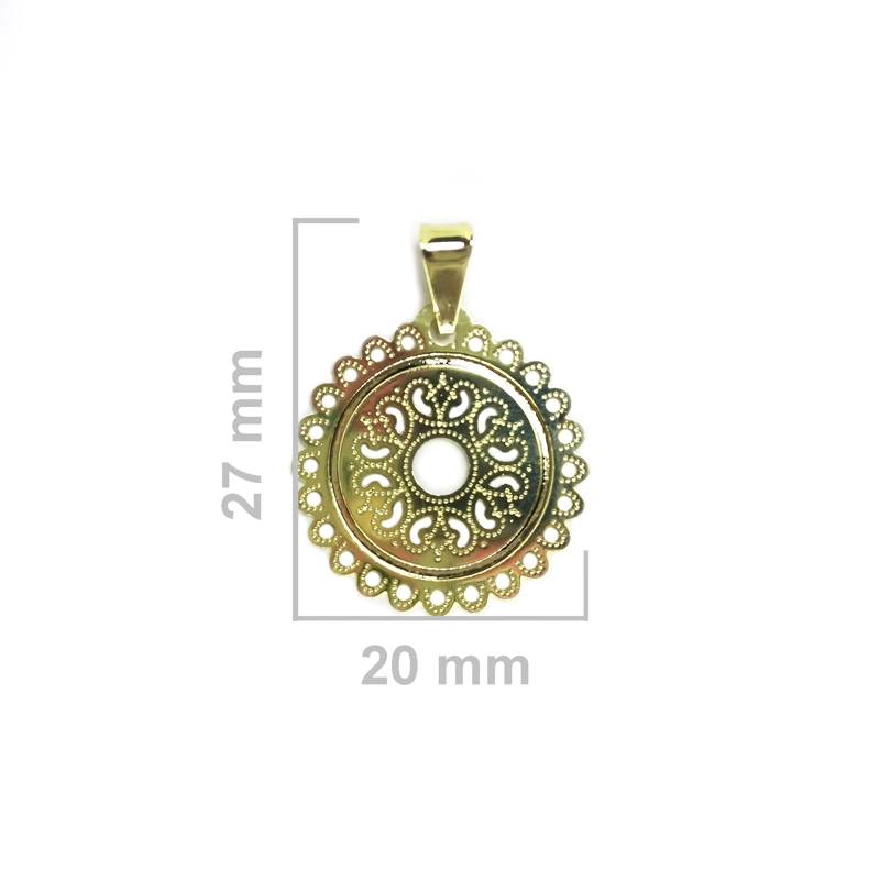 COLGANTE REDONDO MANDALA MEDIANO ENCHAPADO ORO 18K - 2