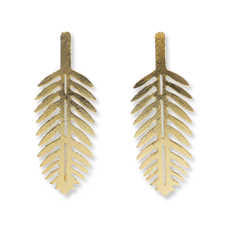 AROS ANDREA COGGIOLA JOYAS HOJA PALMA ENCHAPADO ORO 18K - 1