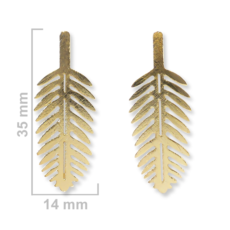 AROS ANDREA COGGIOLA JOYAS HOJA PALMA ENCHAPADO ORO 18K - 2