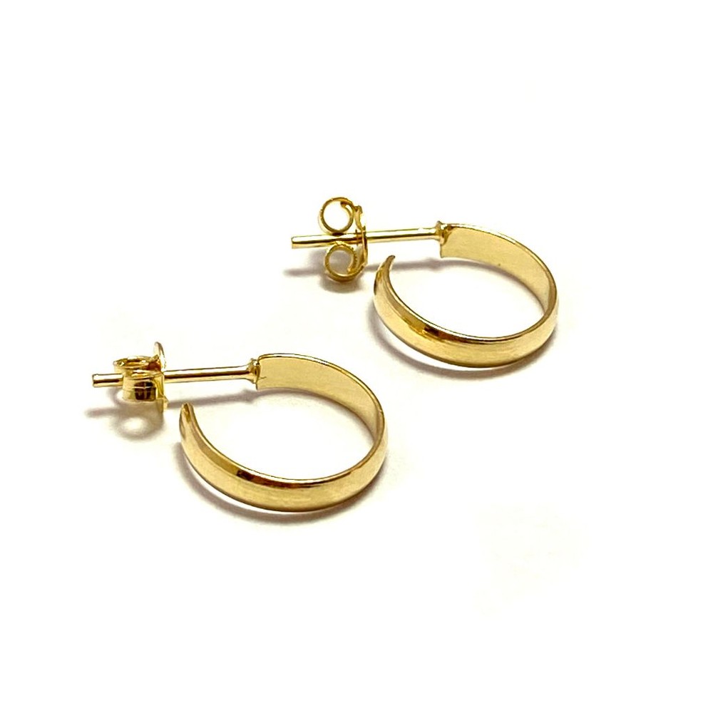 AROS ANDREA COGGIOLA JOYAS ARGOLLA TUBO CURVO 14MM ENCHAPADO ORO 18K - 3